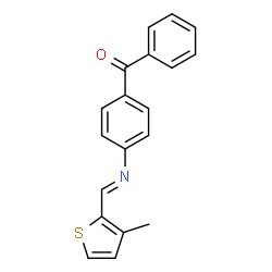 ChemSpider 2D Image | (4-{(E)-[(3-Methyl-2-thienyl)methylene]amino}phenyl)(phenyl)methanone | C19H15NOS