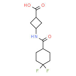 ChemSpider 2D Image | 3-{[(4,4-Difluorocyclohexyl)carbonyl]amino}cyclobutanecarboxylic acid | C12H17F2NO3
