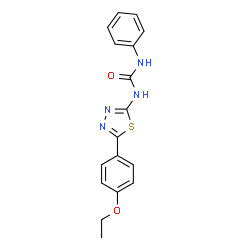 ChemSpider 2D Image | 1-[5-(4-Ethoxyphenyl)-1,3,4-thiadiazol-2-yl]-3-phenylurea | C17H16N4O2S