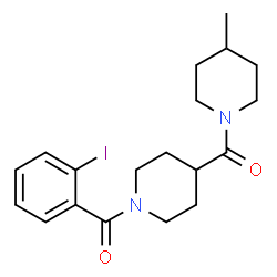ChemSpider 2D Image | [1-(2-Iodobenzoyl)-4-piperidinyl](4-methyl-1-piperidinyl)methanone | C19H25IN2O2