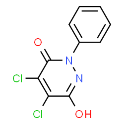 ChemSpider 2D Image | 4,5-Dichloro-6-hydroxy-2-phenylpyridazin-3(2H)-one | C10H6Cl2N2O2