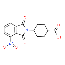 ChemSpider 2D Image | 4-(4-Nitro-1,3-dioxoisoindolin-2-yl)cyclohexanecarboxylic acid | C15H14N2O6