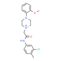 ChemSpider 2D Image | 1-{2-[(3-Chloro-4-methylphenyl)amino]-2-oxoethyl}-4-(2-methoxyphenyl)piperazin-1-ium | C20H25ClN3O2