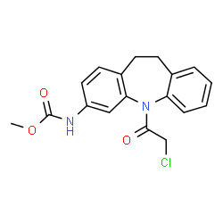 ChemSpider 2D Image | Methyl [5-(chloroacetyl)-10,11-dihydro-5H-dibenzo[b,f]azepin-3-yl]carbamate | C18H17ClN2O3