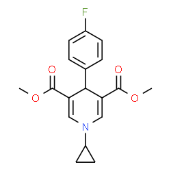 ChemSpider 2D Image | Dimethyl 1-cyclopropyl-4-(4-fluorophenyl)-1,4-dihydro-3,5-pyridinedicarboxylate | C18H18FNO4
