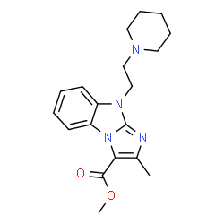 ChemSpider 2D Image | Methyl 2-methyl-9-[2-(1-piperidinyl)ethyl]-9H-imidazo[1,2-a]benzimidazole-3-carboxylate | C19H24N4O2