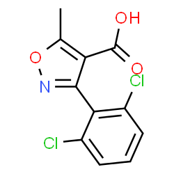 ChemSpider 2D Image | 3-(2,6-Dichlorophenyl)-5-methylisoxazole-4-carboxylic acid | C11H7Cl2NO3