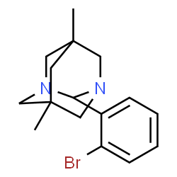 ChemSpider 2D Image | 2-(2-Bromophenyl)-5,7-dimethyl-1,3-diazatricyclo[3.3.1.1~3,7~]decane | C16H21BrN2