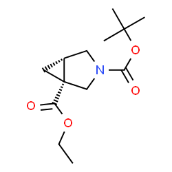 ChemSpider 2D Image | 1-Ethyl 3-(2-methyl-2-propanyl) (1R,5S)-3-azabicyclo[3.1.0]hexane-1,3-dicarboxylate | C13H21NO4