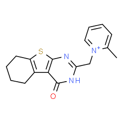 ChemSpider 2D Image | 2-Methyl-1-[(4-oxo-3,4,5,6,7,8-hexahydro[1]benzothieno[2,3-d]pyrimidin-2-yl)methyl]pyridinium | C17H18N3OS