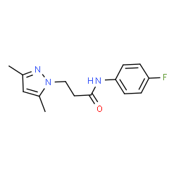 ChemSpider 2D Image | 3-(3,5-Dimethyl-1H-pyrazol-1-yl)-N-(4-fluorophenyl)propanamide | C14H16FN3O