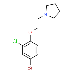 ChemSpider 2D Image | 1-[2-(4-Bromo-2-chlorophenoxy)ethyl]pyrrolidine | C12H15BrClNO