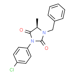 ChemSpider 2D Image | (5R)-1-Benzyl-3-(4-chlorophenyl)-5-methyl-2,4-imidazolidinedione | C17H15ClN2O2