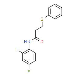 ChemSpider 2D Image | N-(2,4-Difluorophenyl)-3-(phenylsulfanyl)propanamide | C15H13F2NOS