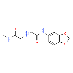 ChemSpider 2D Image | 2-(1,3-Benzodioxol-5-ylamino)-N-[2-(methylamino)-2-oxoethyl]-2-oxoethanaminium | C12H16N3O4