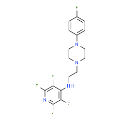 ChemSpider 2D Image | 2,3,5,6-Tetrafluoro-N-{2-[4-(4-fluorophenyl)-1-piperazinyl]ethyl}-4-pyridinamine | C17H17F5N4