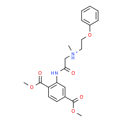 ChemSpider 2D Image | 2-{[2,5-Bis(methoxycarbonyl)phenyl]amino}-N-methyl-2-oxo-N-(2-phenoxyethyl)ethanaminium | C21H25N2O6