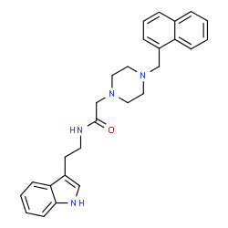 ChemSpider 2D Image | N-[2-(1H-Indol-3-yl)ethyl]-2-[4-(1-naphthylmethyl)-1-piperazinyl]acetamide | C27H30N4O