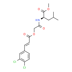 ChemSpider 2D Image | Methyl N-({[(2E)-3-(3,4-dichlorophenyl)-2-propenoyl]oxy}acetyl)-D-leucinate | C18H21Cl2NO5