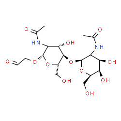 ChemSpider 2D Image | 2-Oxoethyl (2xi)-2-acetamido-4-O-[(2xi)-2-acetamido-2-deoxy-beta-D-lyxo-hexopyranosyl]-2-deoxy-beta-L-arabino-hexopyranoside | C18H30N2O12