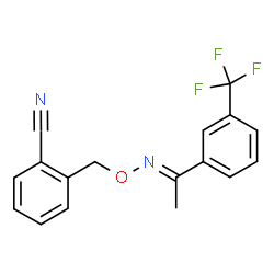 ChemSpider 2D Image | 2-({[(E)-{1-[3-(Trifluoromethyl)phenyl]ethylidene}amino]oxy}methyl)benzonitrile | C17H13F3N2O