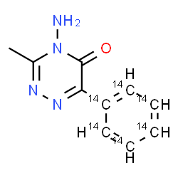ChemSpider 2D Image | 4-Amino-3-methyl-6-(~14~C_6_)phenyl-1,2,4-triazin-5(4H)-one | C414C6H10N4O
