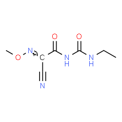 ChemSpider 2D Image | (2E)-2-Cyano-N-(ethylcarbamoyl)-2-(methoxyimino)(2-~14~C)ethanamide | C614CH10N4O3