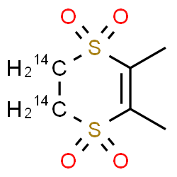 ChemSpider 2D Image | 5,6-Dimethyl(2,3-~14~C_2_)-2,3-dihydro-1,4-dithiine 1,1,4,4-tetraoxide | C414C2H10O4S2