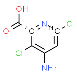 ChemSpider 2D Image | 4-Amino-3,6-dichloro-2-(2,6-~14~C_2_)pyridinecarboxylic acid | C414C2H4Cl2N2O2