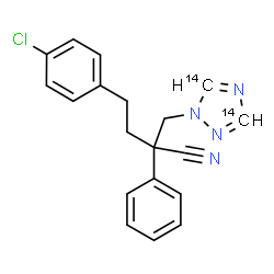 ChemSpider 2D Image | 4-(4-Chlorophenyl)-2-phenyl-2-[(~14~C_2_)-1H-1,2,4-triazol-1-ylmethyl]butanenitrile | C1714C2H17ClN4