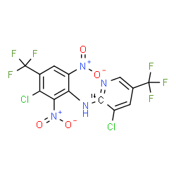 ChemSpider 2D Image | 3-Chloro-N-[3-chloro-2,6-dinitro-4-(trifluoromethyl)phenyl]-5-(trifluoromethyl)-2-(2-~14~C)pyridinamine | C1214CH4Cl2F6N4O4