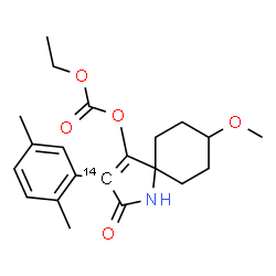 ChemSpider 2D Image | 3-(2,5-Dimethylphenyl)-8-methoxy-2-oxo(3-~14~C)-1-azaspiro[4.5]dec-3-en-4-yl ethyl carbonate | C2014CH27NO5