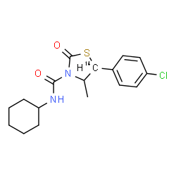 ChemSpider 2D Image | 5-(4-Chlorophenyl)-N-cyclohexyl-4-methyl-2-oxo(5-~14~C)-1,3-thiazolidine-3-carboxamide | C1614CH21ClN2O2S