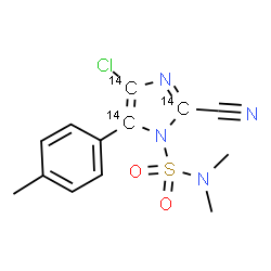 ChemSpider 2D Image | 4-Chloro-2-cyano-N,N-dimethyl-5-(4-methylphenyl)(~14~C_3_)-1H-imidazole-1-sulfonamide | C1014C3H13ClN4O2S