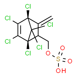 ChemSpider 2D Image | [(1S,4R)-1,4,5,6,7,7-Hexachloro-3-methylenebicyclo[2.2.1]hept-5-en-2-yl]methyl hydrogen sulfate | C9H6Cl6O4S