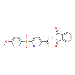 ChemSpider 2D Image | 2-[({6-[(4-Methoxyphenyl)sulfonyl]-3-pyridinyl}carbonyl)oxy]-1H-isoindole-1,3(2H)-dione | C21H14N2O7S