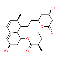 ChemSpider 2D Image | (3R,7R,8R,8aS)-3-Hydroxy-8-{2-[(2S,4S)-4-hydroxy-6-oxotetrahydro-2H-pyran-2-yl]ethyl}-7-methyl-1,2,3,7,8,8a-hexahydro-1-naphthalenyl (2R)-2-methylbutanoate | C23H34O6