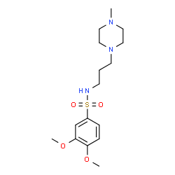 ChemSpider 2D Image | 3,4-Dimethoxy-N-[3-(4-methyl-1-piperazinyl)propyl]benzenesulfonamide | C16H27N3O4S