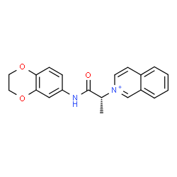 ChemSpider 2D Image | 2-[(2R)-1-(2,3-Dihydro-1,4-benzodioxin-6-ylamino)-1-oxo-2-propanyl]isoquinolinium | C20H19N2O3