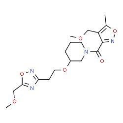 ChemSpider 2D Image | [4-(Methoxymethyl)-5-methyl-1,2-oxazol-3-yl](3-{2-[5-(methoxymethyl)-1,2,4-oxadiazol-3-yl]ethoxy}-1-piperidinyl)methanone | C18H26N4O6