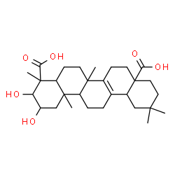 ChemSpider 2D Image | 2,3-dihydroxy-4,6a,11,11,14b-pentamethyl-2,3,4a,5,6,7,8,9,10,12,12a,13,14,14a-tetradecahydro-1H-picene-4,8a-dicarboxylic acid | C29H44O6