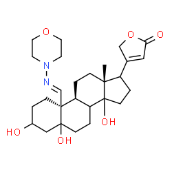 ChemSpider 2D Image | (8xi,14xi,17xi,19E)-3,5,14-Trihydroxy-19-(4-morpholinylimino)card-20(22)-enolide | C27H40N2O6
