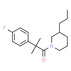 ChemSpider 2D Image | 2-(4-Fluorophenyl)-2-methyl-1-(3-propyl-1-piperidinyl)-1-propanone | C18H26FNO