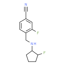 ChemSpider 2D Image | 3-Fluoro-4-{[(2-fluorocyclopentyl)amino]methyl}benzonitrile | C13H14F2N2