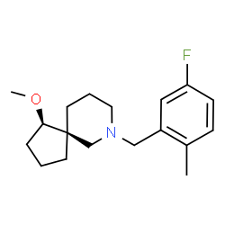 ChemSpider 2D Image | (1R,5S)-7-(5-Fluoro-2-methylbenzyl)-1-methoxy-7-azaspiro[4.5]decane | C18H26FNO