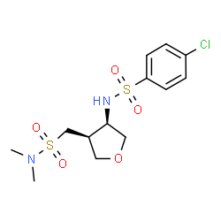 ChemSpider 2D Image | 4-Chloro-N-{(3R,4S)-4-[(dimethylsulfamoyl)methyl]tetrahydro-3-furanyl}benzenesulfonamide | C13H19ClN2O5S2