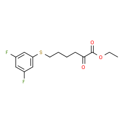 ChemSpider 2D Image | Ethyl 6-[(3,5-difluorophenyl)sulfanyl]-2-oxohexanoate | C14H16F2O3S