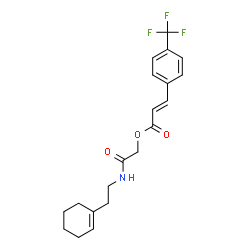 ChemSpider 2D Image | 2-{[2-(1-Cyclohexen-1-yl)ethyl]amino}-2-oxoethyl (2E)-3-[4-(trifluoromethyl)phenyl]acrylate | C20H22F3NO3