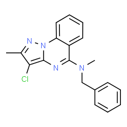 ChemSpider 2D Image | N-Benzyl-3-chloro-N,2-dimethylpyrazolo[1,5-a]quinazolin-5-amine | C19H17ClN4