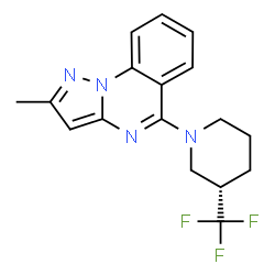 ChemSpider 2D Image | 2-Methyl-5-[(3S)-3-(trifluoromethyl)-1-piperidinyl]pyrazolo[1,5-a]quinazoline | C17H17F3N4